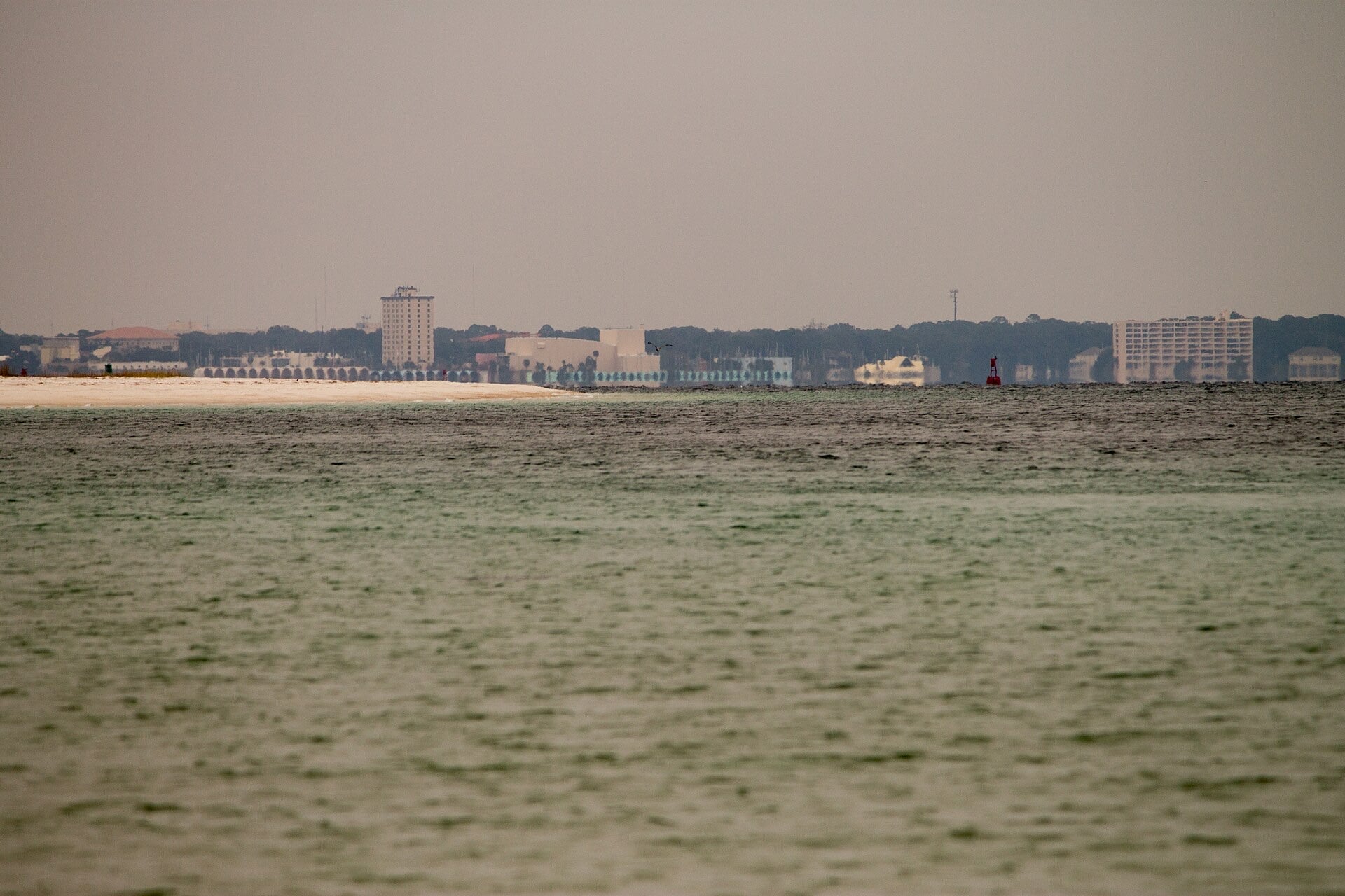 Panama City seen across the water from St. Andrews State Park
